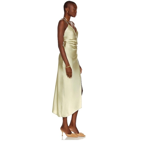 Ser.o.ya Emma Midi silk Evening Dress in Sage in Size Small - Picture 7 of 7